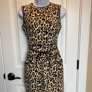 Calvin Klein Leopard Print MIDI Dress. Size 2